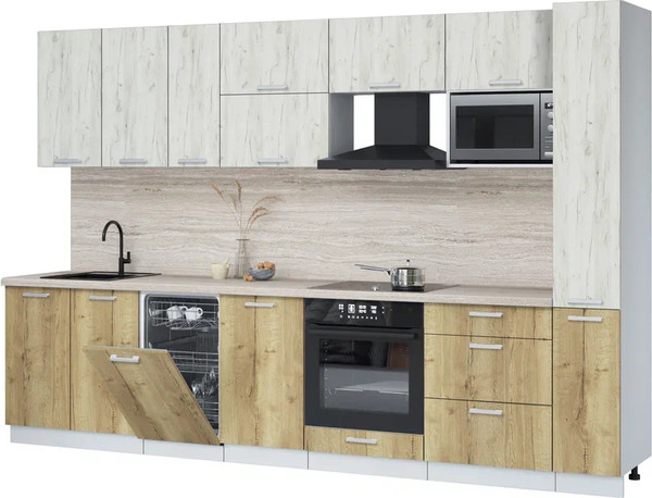 Кухонный гарнитур Интерлиния Мила Лайт 3.2-ПМ4  - фото