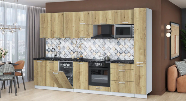 Кухонный гарнитур Интерлиния Мила Лайт 3.2-ПМ4 