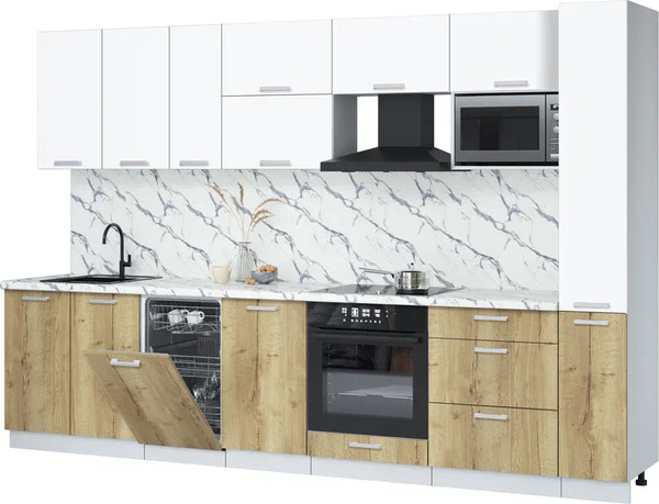 Кухонный гарнитур Интерлиния Мила Лайт 3.2-ПМ4  - фото