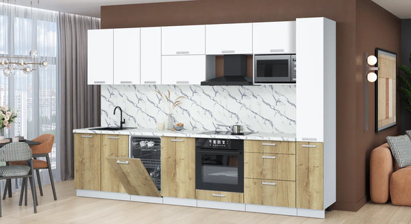 Кухонный гарнитур Интерлиния Мила Лайт 3.2-ПМ4 