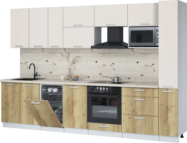 Кухонный гарнитур Интерлиния Мила Лайт 3.2-ПМ4  - фото