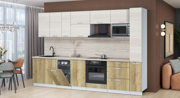 Кухонный гарнитур Интерлиния Мила Лайт 3.2-ПМ4 