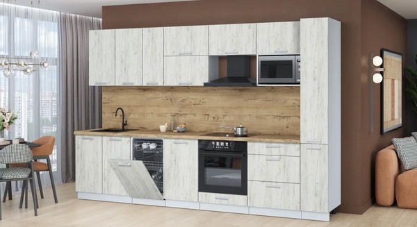 Кухонный гарнитур Интерлиния Мила Лайт 3.2-ПМ4 