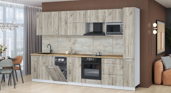 Кухонный гарнитур Интерлиния Мила Лайт 3.2-ПМ4 