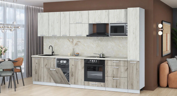 Кухонный гарнитур Интерлиния Мила Лайт 3.2-ПМ4 