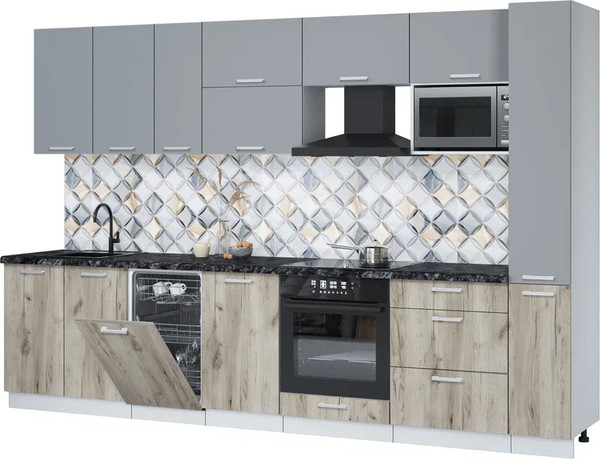 Кухонный гарнитур Интерлиния Мила Лайт 3.2-ПМ4  - фото