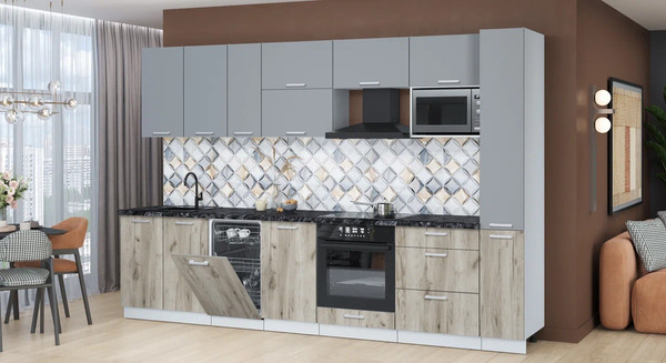 Кухонный гарнитур Интерлиния Мила Лайт 3.2-ПМ4 