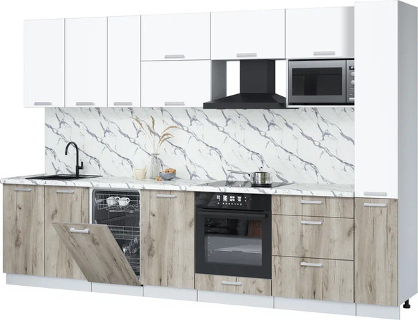 Кухонный гарнитур Интерлиния Мила Лайт 3.2-ПМ4  - фото