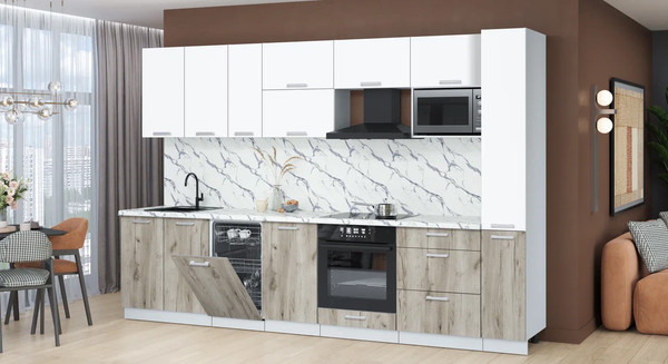 Кухонный гарнитур Интерлиния Мила Лайт 3.2-ПМ4 