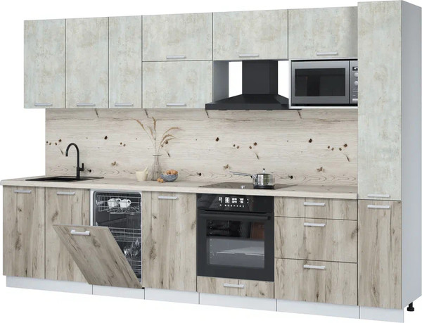 Кухонный гарнитур Интерлиния Мила Лайт 3.2-ПМ4  - фото