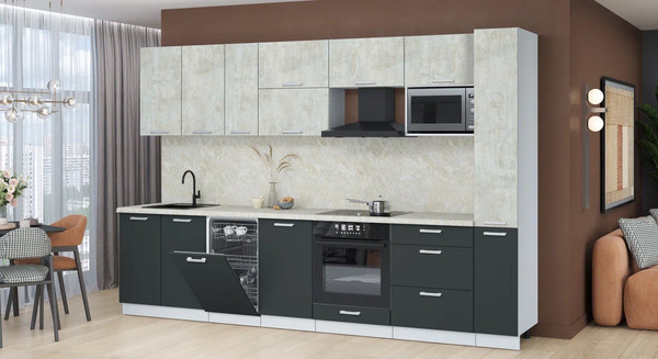 Кухонный гарнитур Интерлиния Мила Лайт 3.2-ПМ4 