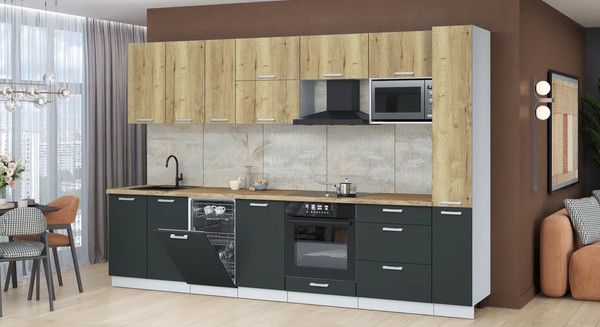 Кухонный гарнитур Интерлиния Мила Лайт 3.2-ПМ4 