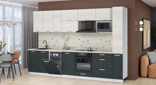 Кухонный гарнитур Интерлиния Мила Лайт 3.2-ПМ4 