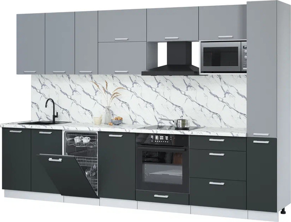 Кухонный гарнитур Интерлиния Мила Лайт 3.2-ПМ4  - фото