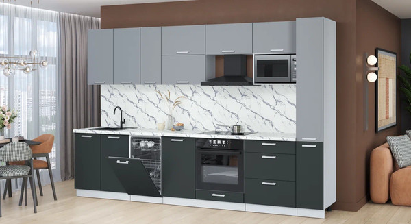 Кухонный гарнитур Интерлиния Мила Лайт 3.2-ПМ4 