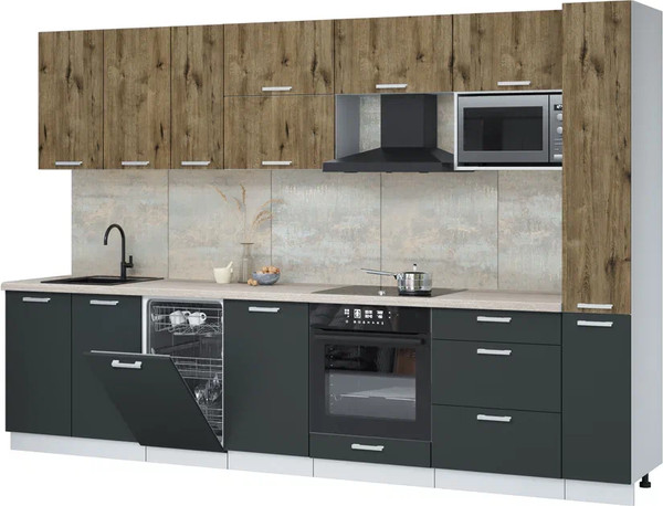 Кухонный гарнитур Интерлиния Мила Лайт 3.2-ПМ4  - фото