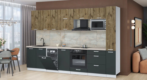 Кухонный гарнитур Интерлиния Мила Лайт 3.2-ПМ4 