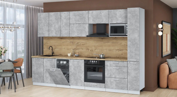 Кухонный гарнитур Интерлиния Мила Лайт 3.2-ПМ4