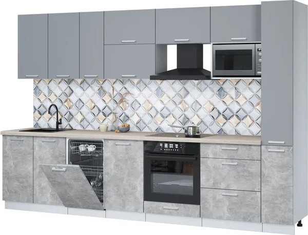 Кухонный гарнитур Интерлиния Мила Лайт 3.2-ПМ4  - фото