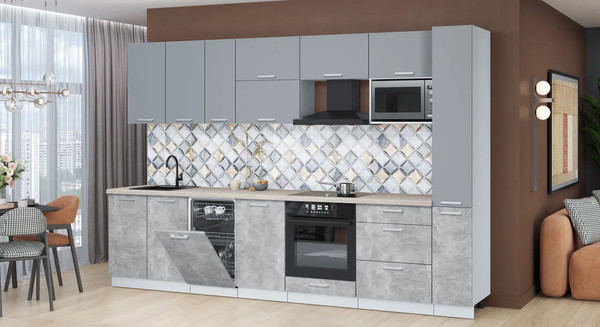 Кухонный гарнитур Интерлиния Мила Лайт 3.2-ПМ4 