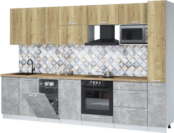 Кухонный гарнитур Интерлиния Мила Лайт 3.2-ПМ4  - фото