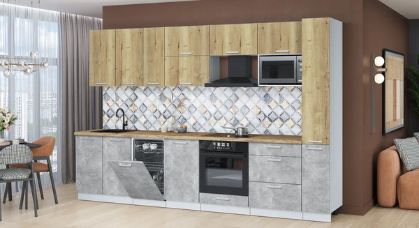 Кухонный гарнитур Интерлиния Мила Лайт 3.2-ПМ4 