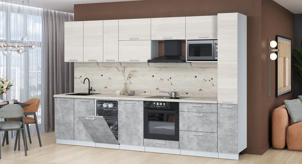 Кухонный гарнитур Интерлиния Мила Лайт 3.2-ПМ4 