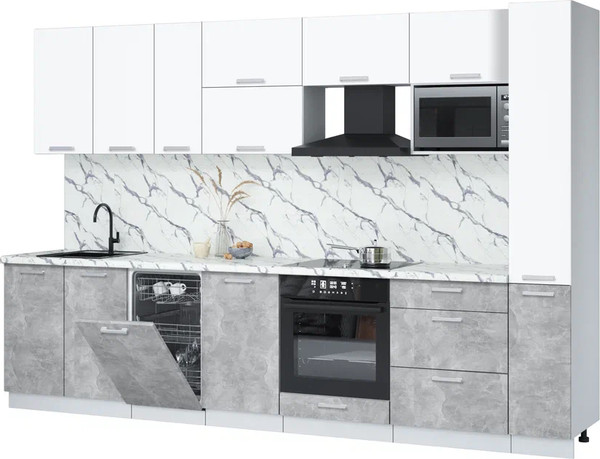 Кухонный гарнитур Интерлиния Мила Лайт 3.2-ПМ4 - фото