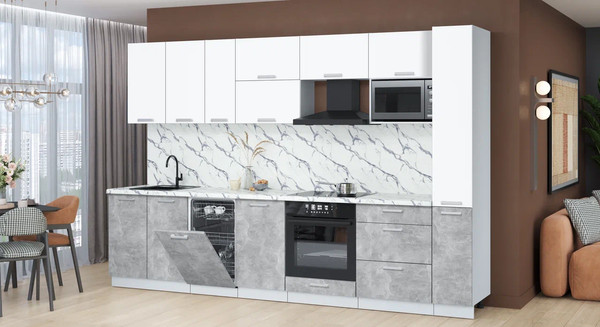 Кухонный гарнитур Интерлиния Мила Лайт 3.2-ПМ4