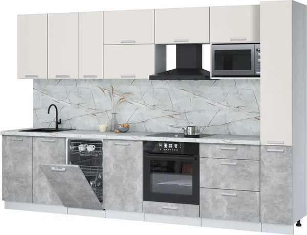 Кухонный гарнитур Интерлиния Мила Лайт 3.2-ПМ4  - фото