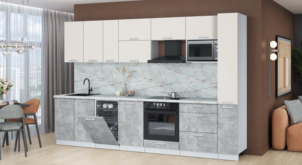 Кухонный гарнитур Интерлиния Мила Лайт 3.2-ПМ4 