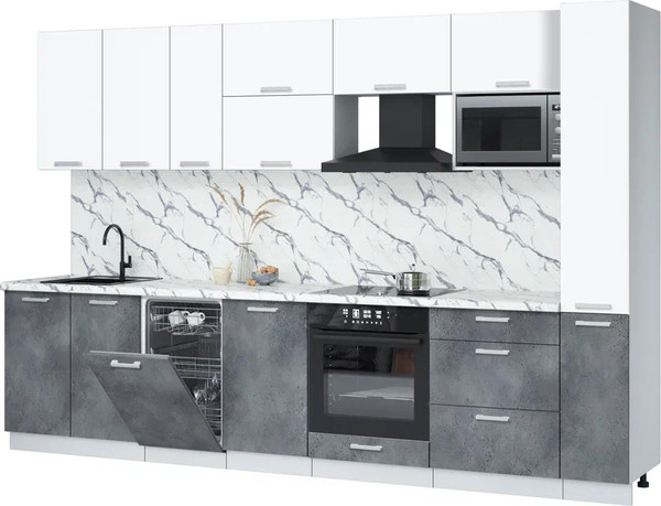 Кухонный гарнитур Интерлиния Мила Лайт 3.2-ПМ4  - фото