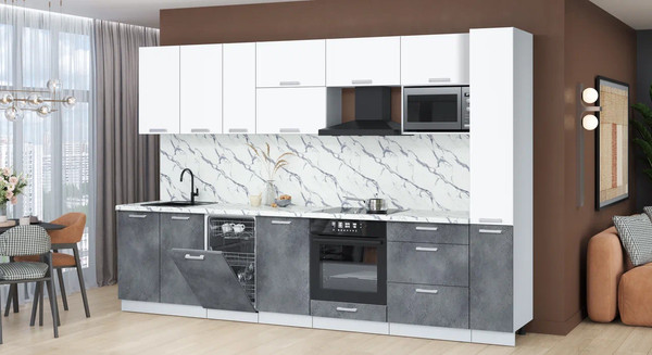 Кухонный гарнитур Интерлиния Мила Лайт 3.2-ПМ4 