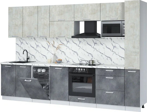 Кухонный гарнитур Интерлиния Мила Лайт 3.2-ПМ4  - фото