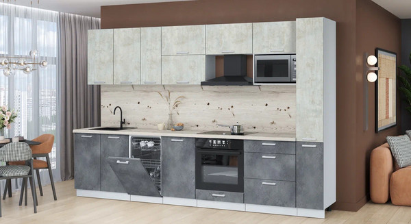 Кухонный гарнитур Интерлиния Мила Лайт 3.2-ПМ4 