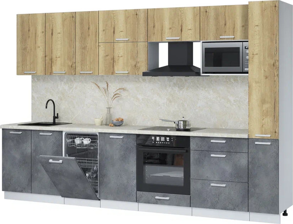 Кухонный гарнитур Интерлиния Мила Лайт 3.2-ПМ4  - фото