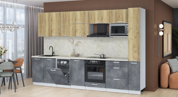 Кухонный гарнитур Интерлиния Мила Лайт 3.2-ПМ4 