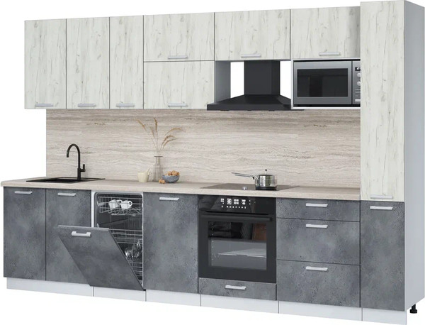 Кухонный гарнитур Интерлиния Мила Лайт 3.2-ПМ4  - фото