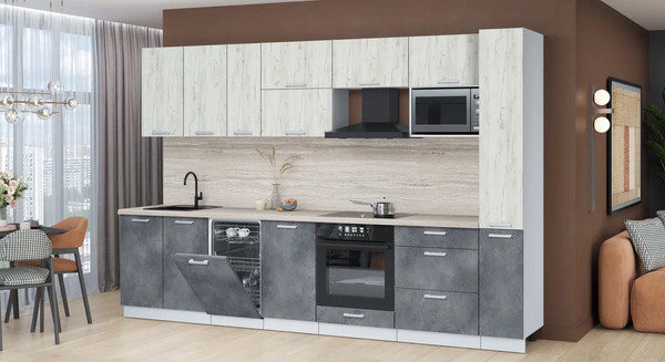 Кухонный гарнитур Интерлиния Мила Лайт 3.2-ПМ4 