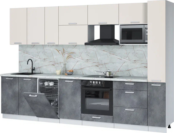 Кухонный гарнитур Интерлиния Мила Лайт 3.2-ПМ4  - фото