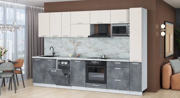 Кухонный гарнитур Интерлиния Мила Лайт 3.2-ПМ4 