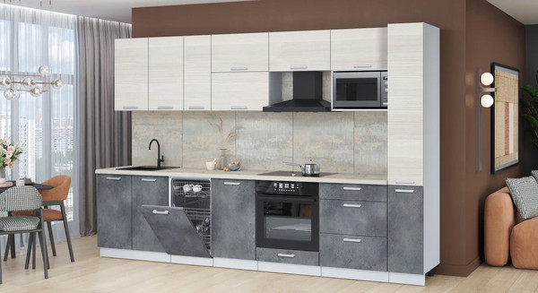 Кухонный гарнитур Интерлиния Мила Лайт 3.2-ПМ4 