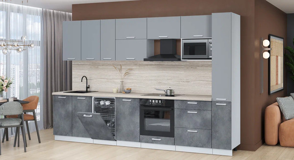 Кухонный гарнитур Интерлиния Мила Лайт 3.2-ПМ4 