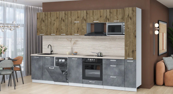 Кухонный гарнитур Интерлиния Мила Лайт 3.2-ПМ4 