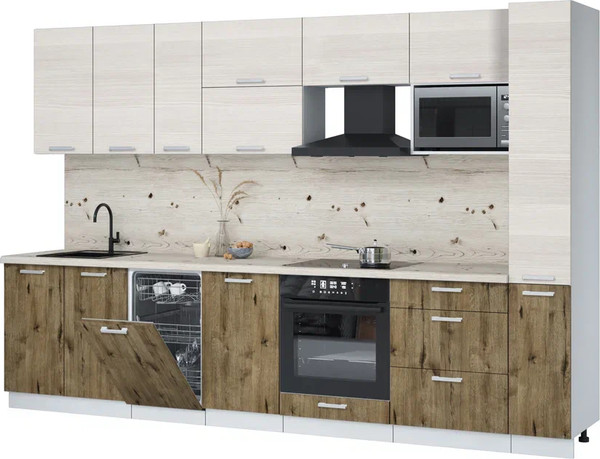 Кухонный гарнитур Интерлиния Мила Лайт 3.2-ПМ4  - фото