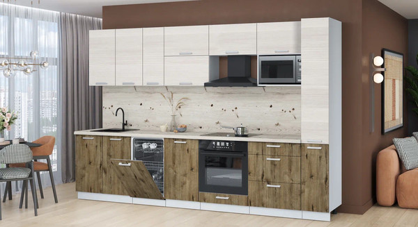 Кухонный гарнитур Интерлиния Мила Лайт 3.2-ПМ4 