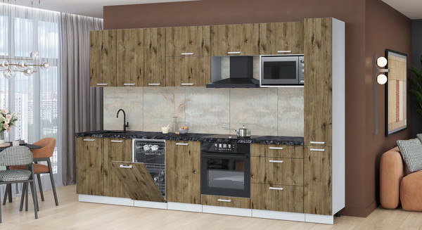 Кухонный гарнитур Интерлиния Мила Лайт 3.2-ПМ4 