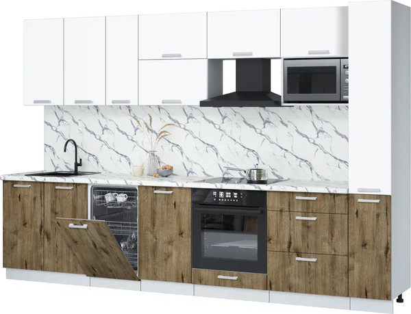 Кухонный гарнитур Интерлиния Мила Лайт 3.2-ПМ4  - фото