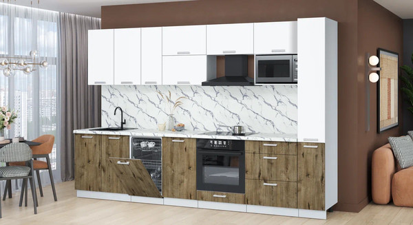 Кухонный гарнитур Интерлиния Мила Лайт 3.2-ПМ4 