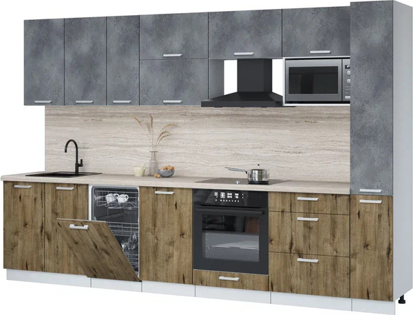 Кухонный гарнитур Интерлиния Мила Лайт 3.2-ПМ4  - фото